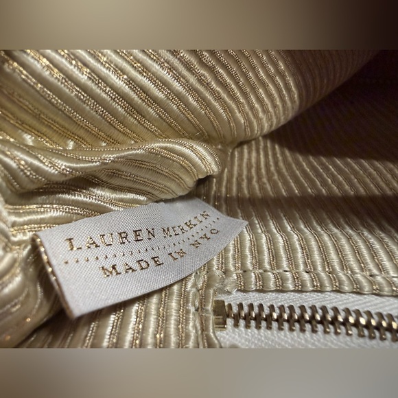 LAUREN MERKIN BLACK SNAKESKIN EMBOSSED LEATHER CLUTCH - Picture 9 of 14